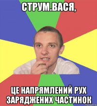 Струм.Вася, Це напрямлений рух заряджених частинок