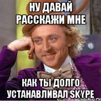 НУ ДАВАЙ РАССКАЖИ МНЕ КАК ТЫ ДОЛГО УСТАНАВЛИВАЛ SKYPE