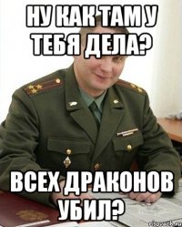 Ну как там у тебя дела? Всех драконов убил?