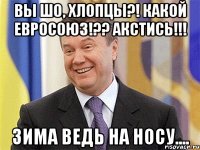 ВЫ ШО, ХЛОПЦЫ?! КАКОЙ ЕВРОСОЮЗ!?? АКСТИСЬ!!! ЗИМА ВЕДЬ НА НОСУ....