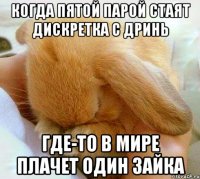 Когда пятой парой стаят дискретка с Дринь Где-то в мире плачет один зайка