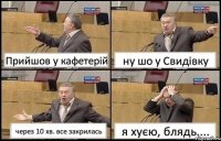 Прийшов у кафетерій ну шо у Свидівку через 10 хв. все закрилась я хуєю, блядь....