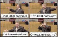 Этот 5000 получает Тот 3000 получает Ещё больше безработных Откуда лексусы-то?