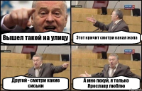 Вышел такой на улицу Этот кричит смотри какая жопа Другой - смотри какие сиськи А мне похуй, я только Ярославу люблю