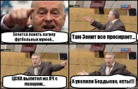 Хочется понять логику футбольных мужей... Там Зенит все просирает... ЦСКА вылетел из ЛЧ с позором... А уволили Бердыева, епты!!!