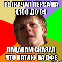 выкачал перса на х100 до 99 пацанам сказал что катаю на офе