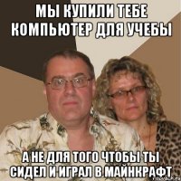 Мы купили тебе компьютер для учебы а не для того чтобы ты сидел и играл в майнкрафт