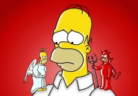 Создать комикс Гомер (ангел и демон)