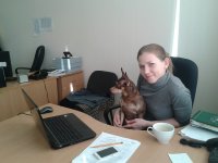 Создать мем На работу с собакой