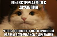 Мы встречаемся с друзьями чтобы вспомнить как в прошлый раз мы встречались с друзьями