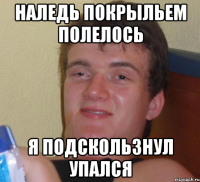 НАЛЕДЬ ПОКРЫЛЬЕМ ПОЛЕЛОСЬ Я ПОДСКОЛЬЗНУЛ УПАЛСЯ