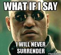 What if i say i will never surrender