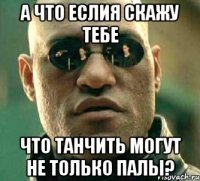 А что еслия скажу тебе Что танчить могут не только палы?