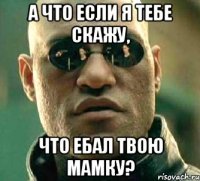 А что если я тебе скажу, что ебал твою мамку?