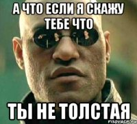 А что если я скажу тебе что ты не толстая