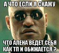 А что если я скажу Что Алена ведет себя как тп и обижается ?