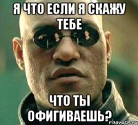 Я что если я скажу тебе Что ты офигиваешь?