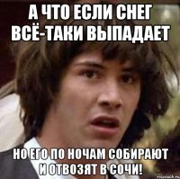 а что если снег всё-таки выпадает но его по ночам собирают и отвозят в Сочи!