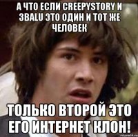 А что если CreepyStory и 3BaLu это один и тот же человек только второй это его интернет клон!