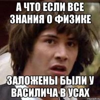 А что если все знания о физике заложены были у Василича в усах