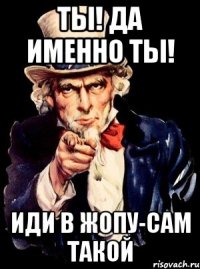 ТЫ! ДА ИМЕННО ТЫ! ИДИ В ЖОПУ-САМ ТАКОЙ