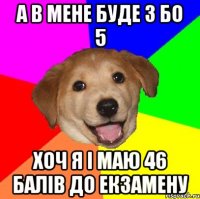 а в мене буде з БО 5 хоч я і маю 46 балів до екзамену