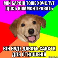 мій Барсік тоже хочє,тут щось коммєнтіровать він буде давать савєти для отношеній