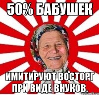 50% бабушек имитируют восторг при виде внуков.