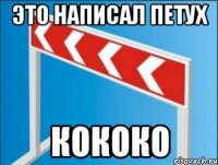 ЭТО НАПИСАЛ ПЕТУХ КОКОКО