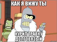 Как я вижу ты Курил травку долговязый