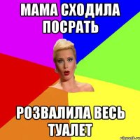 Мама сходила посрать розвалила весь туалет