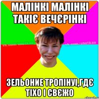 малінкі малінкі такіє вечєрінкі зельоние тропінуі,гдє тіхо і свєжо