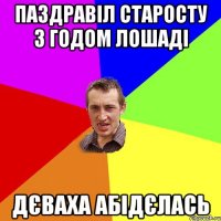 паздравіл старосту з годом лошаді дєваха абідєлась