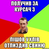 Получив за курсач 3 Пішов у хлів отпиздив свиню