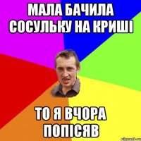 Мала бачила сосульку на криші То я вчора попісяв