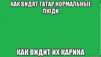 КАК ВИДЯТ ТАТАР НОРМАЛЬНЫЕ ЛЮДИ КАК ВИДИТ ИХ КАРИНА