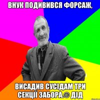 Внук подивився форсаж, висадив сусідам три секції забора.© Дід