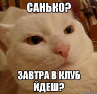 Санько? Завтра в клуб йдеш?