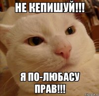 Не кепишуй!!! Я по-любасу прав!!!