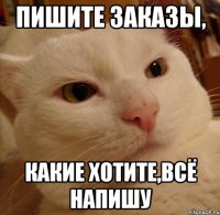 Пишите заказы, Какие хотите,всё напишу