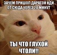 Зачем пришол дарагой иди от сюда Через 20 минут ТЫ ЧТО ГЛУХОЙ ЧТОЛИ!!