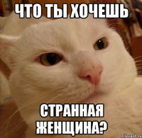 что ты хочешь странная женщина?