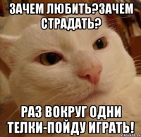 Зачем любить?Зачем страдать? Раз вокруг одни телки-пойду играть!