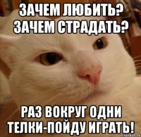 Зачем любить? Зачем страдать? Раз вокруг одни телки-пойду играть!