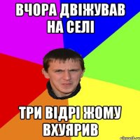 вчора двіжував на селі три відрі жому вхуярив