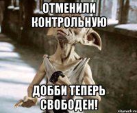 ОТМЕНИЛИ КОНТРОЛЬНУЮ Добби теперь свободен!