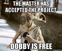 The master has accepted the project Dobby is free