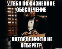 у тебя пожизненное обеспечение , которое никто не отберёт?