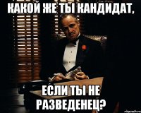 какой же ты кандидат, если ты не разведенец?