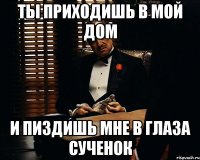 ты приходишь в мой дом и пиздишь мне в глаза сученок